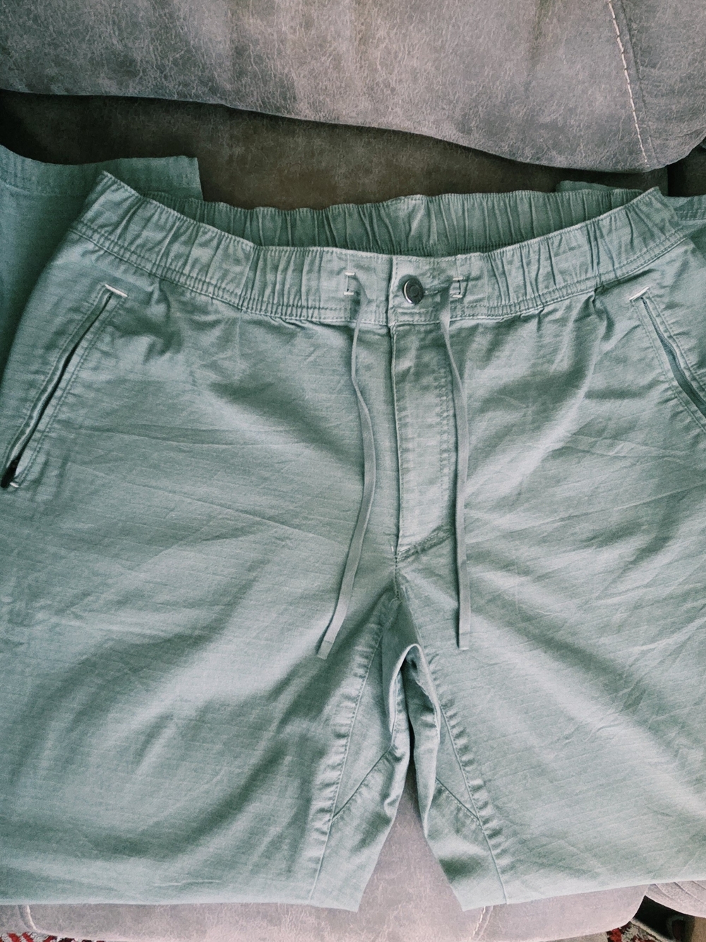 L.L. Bean Light Green Drawstring Jogger Shorts